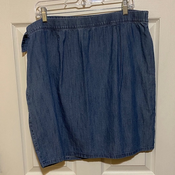 J.Jill Classic Blue Denim Wrap Skirt Large - Picture 2 of 7